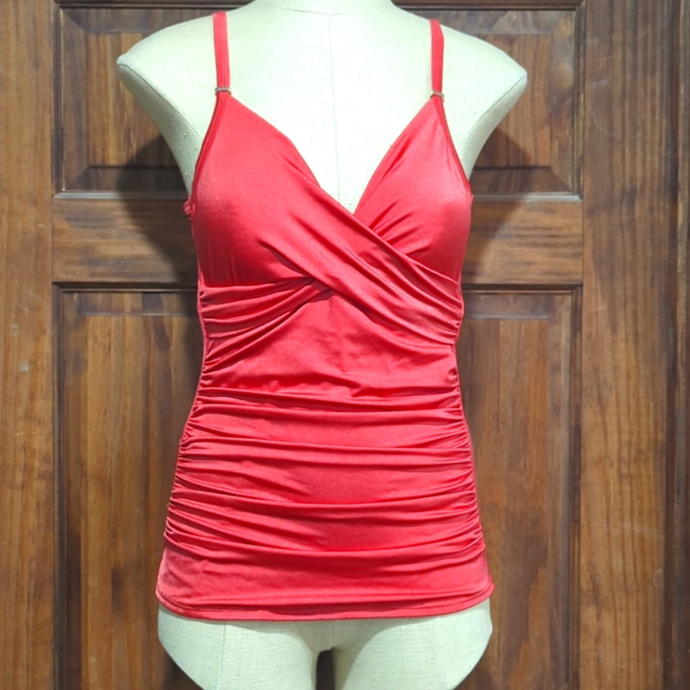 Calvin Klein Tankini Top Dark Coral L
